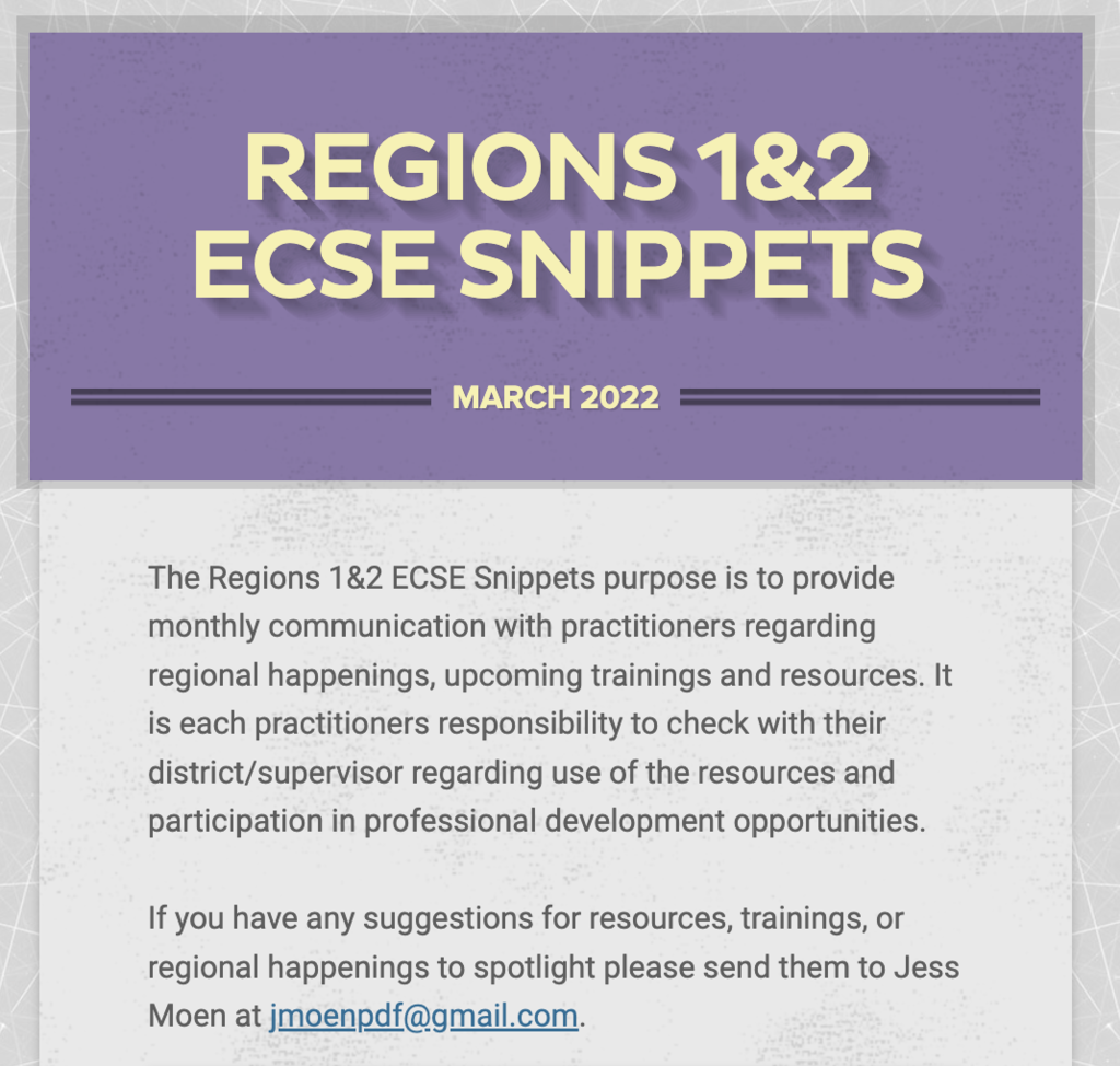 march 2022 ecse snippets